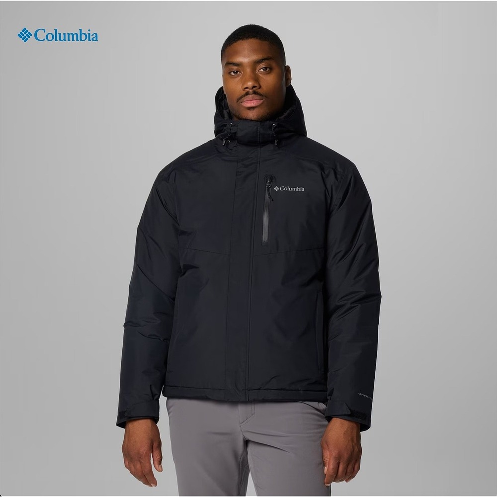 Columbia Cascadian Peaks Insulated Jacket Mens Medium Black Omni-Tech Ski Coat